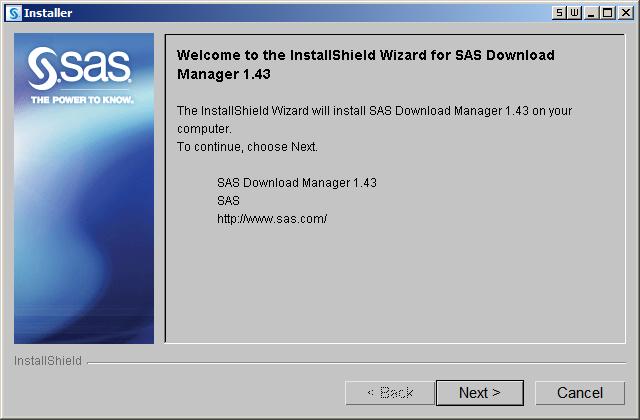 46 Create a Depot by Using the SAS Download Manager 4 Chapter 3 7 When your browser has finished downloading the SAS Download Manager, you can install it.
