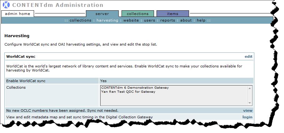 Figure 8: No new OCLC numbers have been assigned since sync completed.