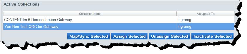 Figure 11: Assign multiple sets at once 4. Click Assign Selected. 5. Use the pull-down menu to select the user you want to assign to the highlighted collection(s).