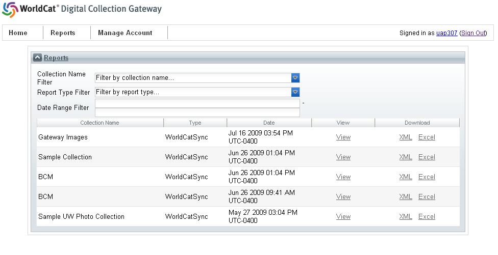 Section 8: View Synchronization Results After the Gateway finishes synchronizing your collection (that is, the collection has a status of Enabled on the Home tab), you can use the Reports tab to view