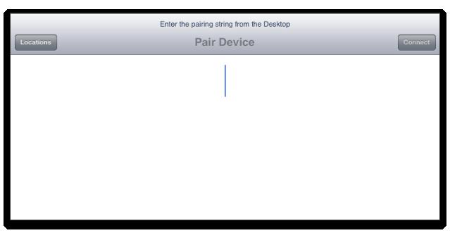 Tap the + sign in the upper righthand corner of the screen. The Pair Device window will appear.