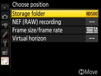 Here is an example of how this could be used to configure the Pv button to display the Storage folder menu. 1 Add Storage folder to My Menu.