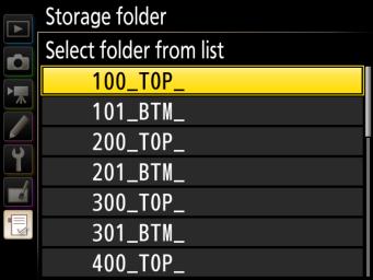 4 Create a folder for the bottom of the first inning. Each folder number can be used only once. Choose Select folder by number and select folder number 101. Press J to create a folder named 101_BTM_.