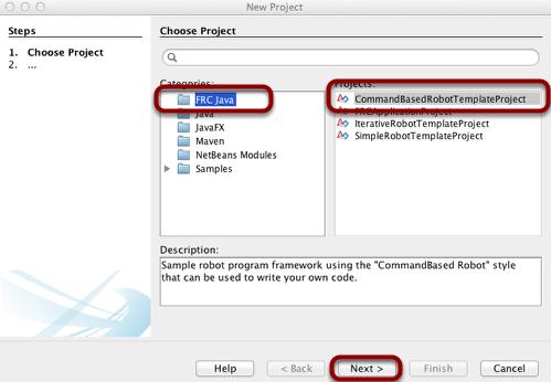 Choose project type Select the project type to create.