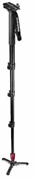 PHOTO-MOVIE FLUID MONOPODS 560B-1 FLUID VIDEO MONOPOD This compact and lightweight 4-section aluminum fluid monopod includes a fluid cartridge, retractable feet and a compact quick release tilt top
