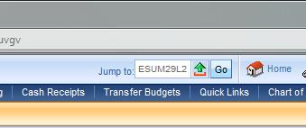 Jump To The Jump To link appears throughout the system whether you are at the home page, in a document or in a table.
