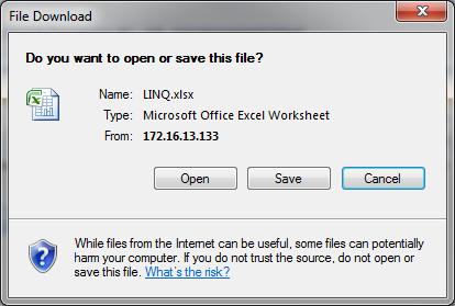 the Download to Excel link.