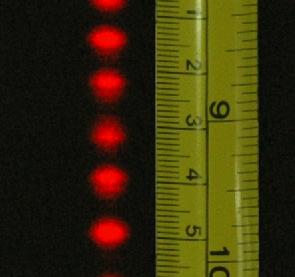 3. Measuring angle r Using a carpenter s level, the tape measure was attached vertically to the screen and positioned next to the interference pattern.