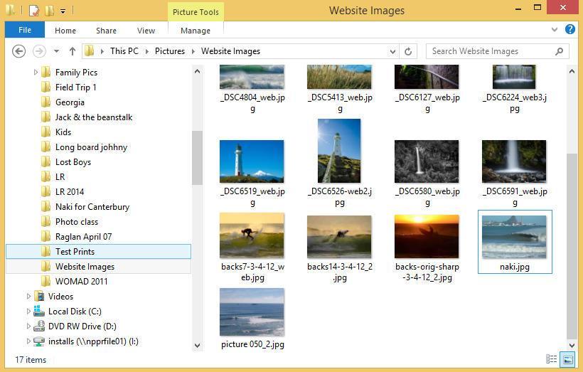 The File Manager section will show the current default images used in the template you have chosen.