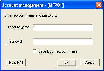 Connecting to the Multifunctional Product 4 No. Description 1 A login message from the system administrator is displayed. 2 Select the type of user that is to log in.