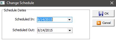 4. Click on the Scheduled In date.