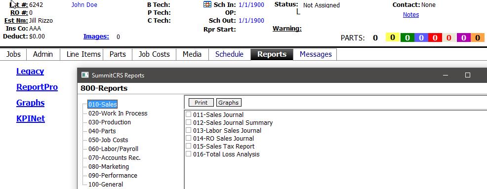 In addition to the feature specific reports, Summit also offers you an unlmited number of business, operational, and financial reports by clicking on the Reports tab.