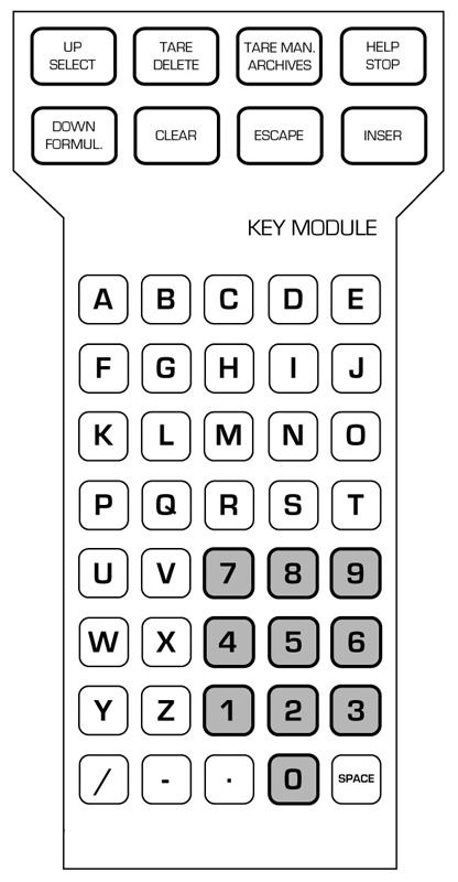 It is also possible to manually enter a known tare value from the keypad. 1. Press the TARE MAN button on the alphanumeric keypad.