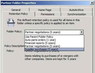 Policies automatically move mail to