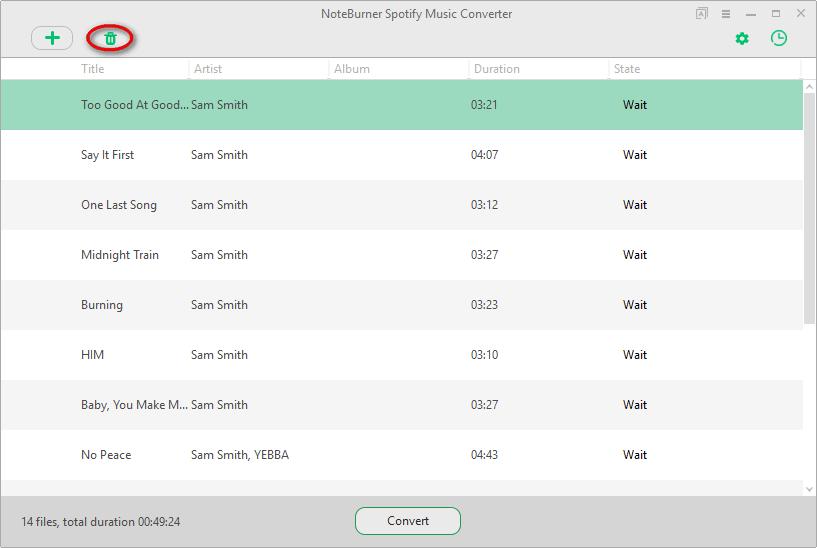 Choose Output Format Click Settings button on the upper right, where you can choose to convert your Spotify songs to diversified output formats,