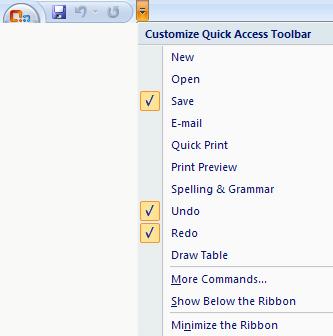 Hillsborough Community College - CITT Faculty Professional Development Quick Access Toolbar The Quick Access Toolbar (QAT), located above the Tabs, provides easy access to frequently used commands.