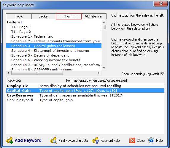 Double-click on the keyword you need, and DT Max will add it to the client s Data Entry.