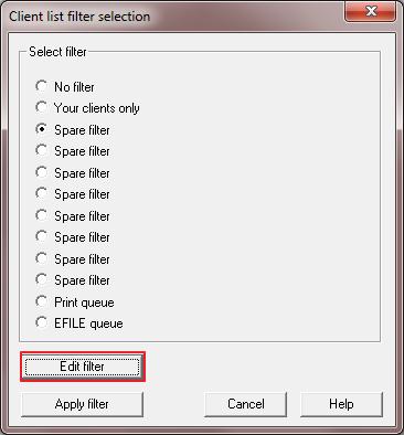 Choose one of the spare filters to customize and click Edit filter.