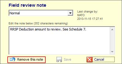 To remove an individual review note, right-click the