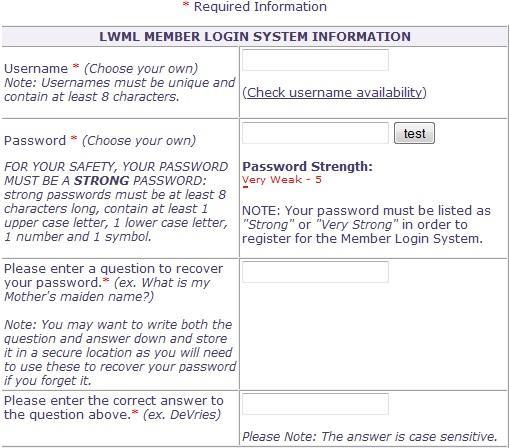Step One: LWML Member Login System Information Note: Please read the Verification section on pages 4-5 of this tutorial before entering information on the Web page. available.