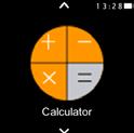 CALCULATOR Select to use. Operate like a simple calculator. PEDOMETER S1 will count and record your daily steps. Tap the icon and select start. Normal swing of arm will start step counting.