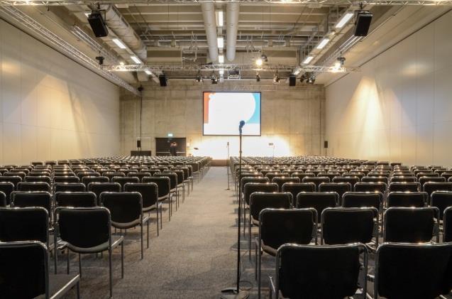 included in the flat-rate rental fee for CityCube level 1 rooms A1, A2, A3, A4, A5, A7: chair arrangement in rows 1 digital lectern 1 with 1 microphone 2 raised presidium desks with 4 chairs and 4