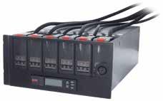 The power distribution system simplifies power management by including output metering, branch current/circuit monitoring, and auto-detection by the StruxureWare suite of