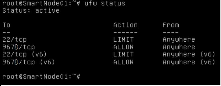 11. Check the status of the firewall with ufw status 12. As we have been using the console from the vultr control panel we have not used ssh.