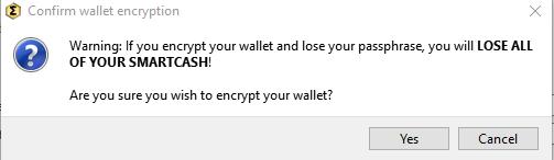 VERY IMPORTANT We now have to encrypt the wallet with a secure password.