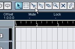 Using tools Editing in Cubase LE is largely done with the various tools.