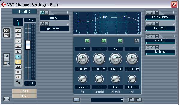 Channel Settings The Channel Settings window is used for adding effects and EQ to individual audio