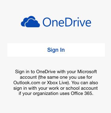 If you are prompted, select Sign in to OneDrive for