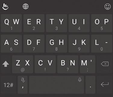 The T+ Layout If word prediction is disabled, tap to enter the left letter on the key. Double tap to enter the right letter/symbol on the key.