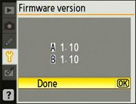 3 Select Firmware version in the setup menu. 4 Two firmware versions (A and B) will be displayed.