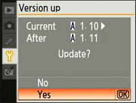 *Illustration shows dialog displayed when A firmware is updated.