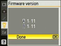 Check the camera firmware version as described in Step2, Check the current camera firmware version.