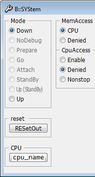 The RESet command is only necessary if you do not start directly after booting TRACE32. 2. Specify the CPU specific settings. SYStem.