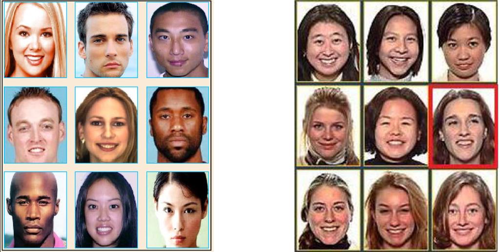 Figure 3: Passfaces system. Left: sample panel from the original system [30]. Right: panel with decoys similar to the image from the user s portfolio [39]. Figure 4: Story system [30]. Dunphy et al.