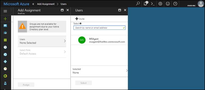 Configuring Single Sign-On Microsoft Azure Active Directory 7 Click the user, and click Select. 8 Click Assign.