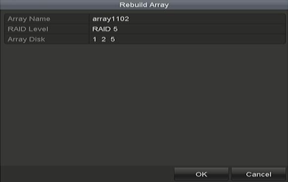 13 Array Settings Interface 2. Click Array tab to back to the Array Settings interface and click to configure the array rebuild.