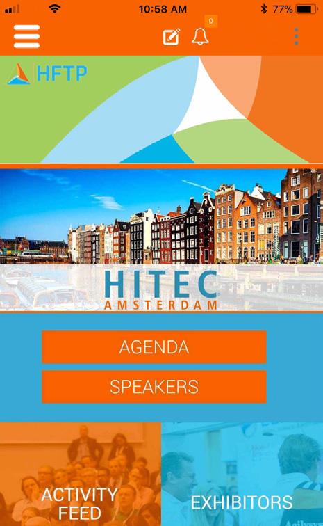 APP ADVERTISING HITEC App Banner Ad Place your company on VISUAL DISPLAY with a banner ad on the HITEC App. This guide is used by attendees to navigate the event.