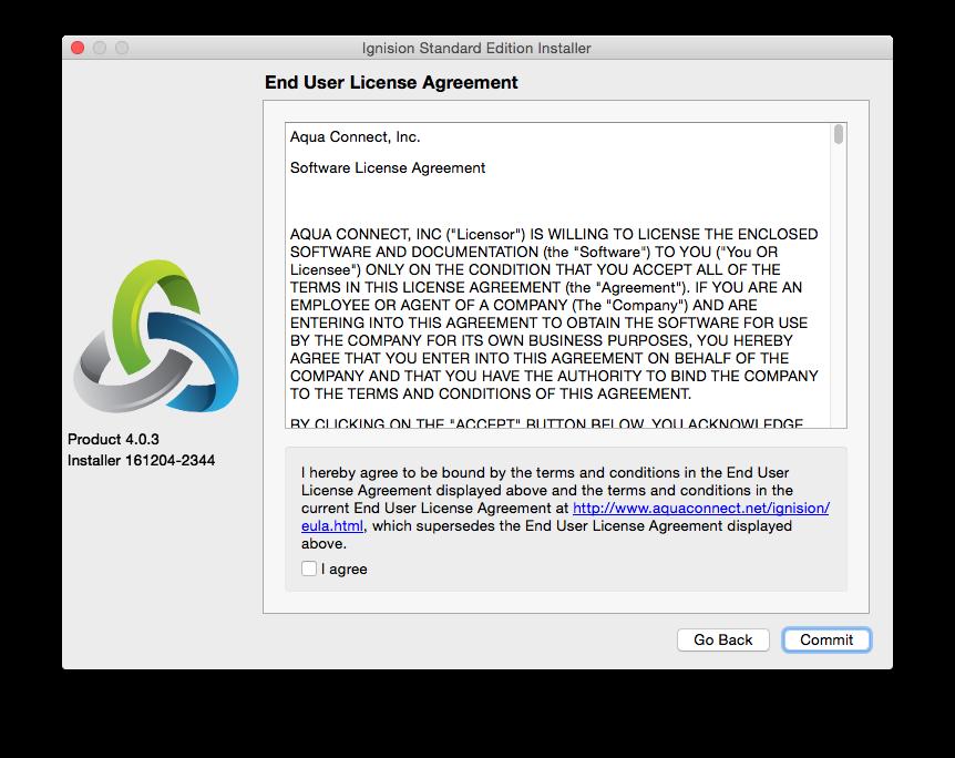 Before continuing further, you will need to read the End User License Agreement (EULA) and click the box that states that you agree with it.
