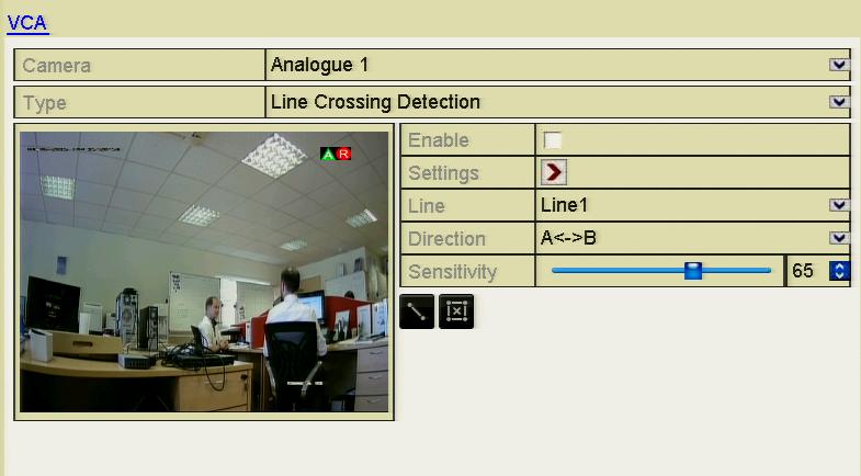 8.5 Detecting VCA Alarm Purpose: The DVR can provide VCA (Video Content Analysis) capability for enabling linkage actions when detecting exceptional events such as people, vehicles and objects