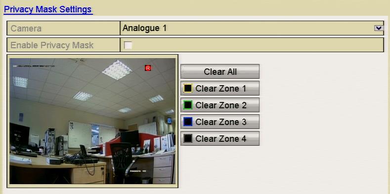 Figure 10.9.1 Privacy Mask Settings Interface 4. Use the mouse to draw a zone on the window. The zones will be marked with different frame colours.