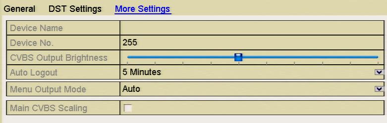 12.4 Configuring More Settings 1. Enter the General Settings interface. Menu > Setup > General 2. Click the More Settings tab to enter the More Settings interface. Figure 12.4.1 More Settings Interface 3.