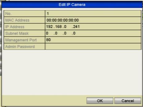 Figure 2.3.2.1 Edit the Parameters Channel Port: If the connected device is an encoding device with multiple channels, you can choose the channel to connect by selecting the channel port No.
