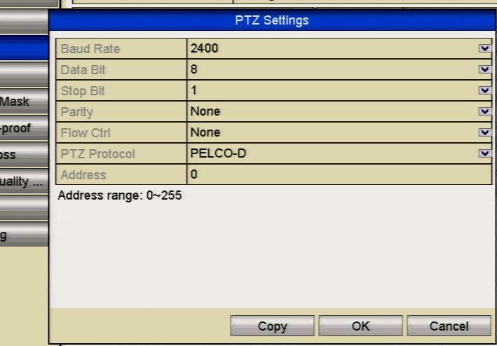 Chapter 4 PTZ Controls 4.1 Configuring PTZ Settings Purpose: Follow the procedure to set the parameters for PTZ. The configuring of the PTZ parameters must be done for you control the PTZ camera. 1.