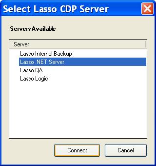 Step 1: From System, click Change Lasso CDP Appliance. Step 2: Select the appropriate Appliance and Connect to complete (Figure 23).