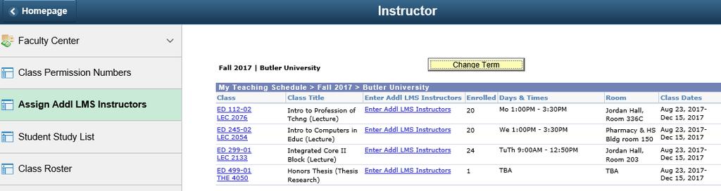 Adding Additional Instructors/Teaching Assistants/Graders in Moodle Click on Assign Addl LMS