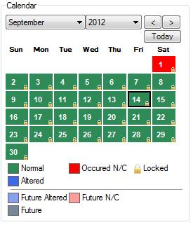 Any attempt to edit locked day hours will be restricted: